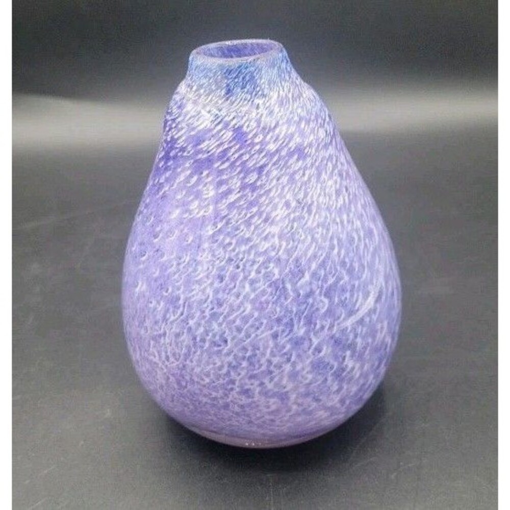 Art Glass Vase Speckled Home Decor Purple  4.75" Made In Romania